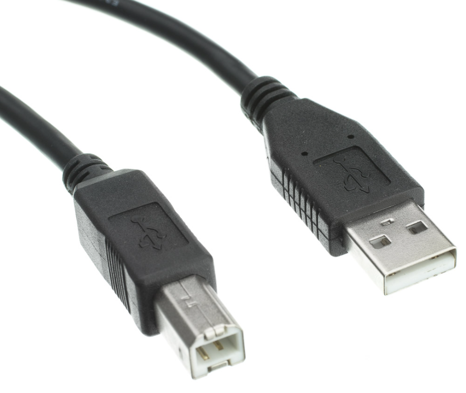 USB-A and USB-B charging cables