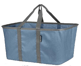 Collapsible laundry basket with tote-bag like handles