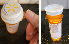 picture of pill bottle top you can turn upside down to make easier to open